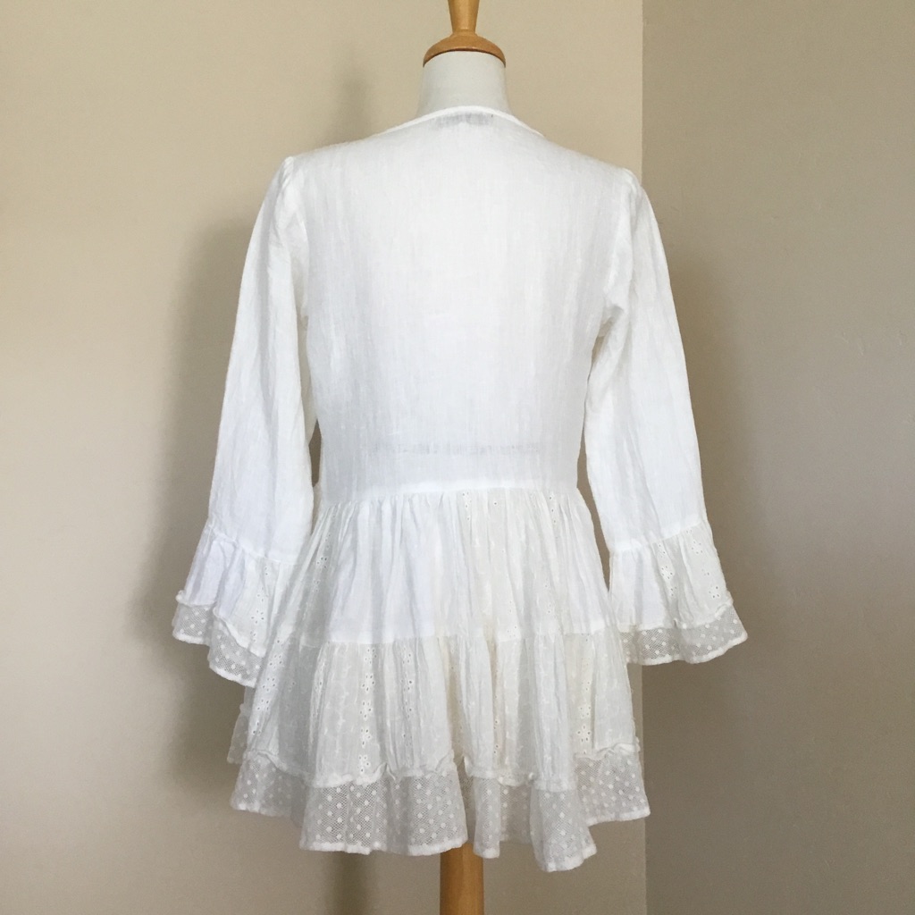 Passementrie Women’s Blouse Cream Lagenlook Size Xs — image 3 of 8
